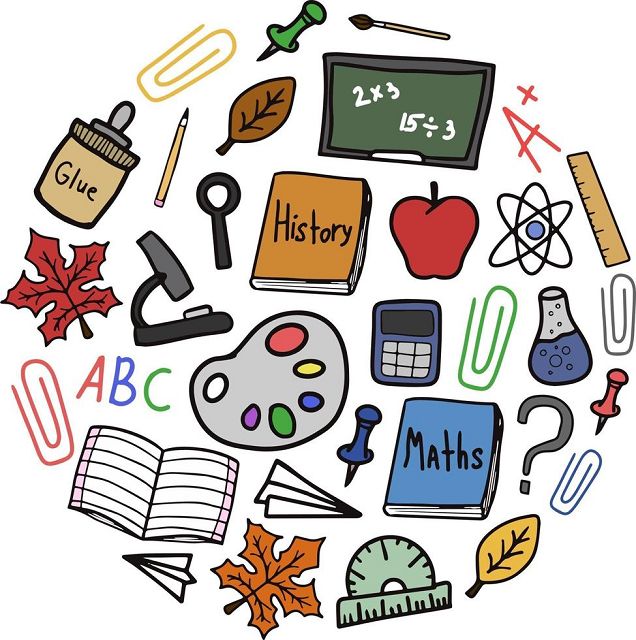 k 3344053 back to school doodle bunterunde clipart vektor